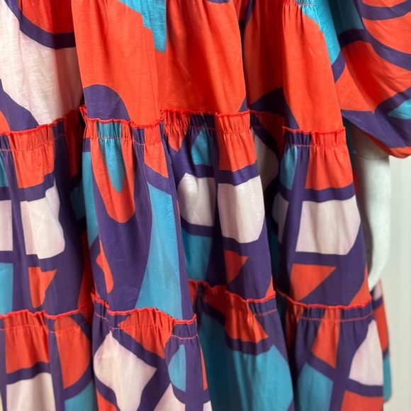 LOVE HICHLICHT Vibrant Multicolor Puff Sleeve Dress Size 3XL. C22 - Picture 8 of 13